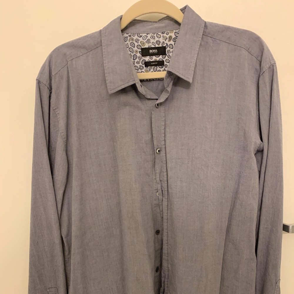 Hugo Boss Mens casual long sleeve button down